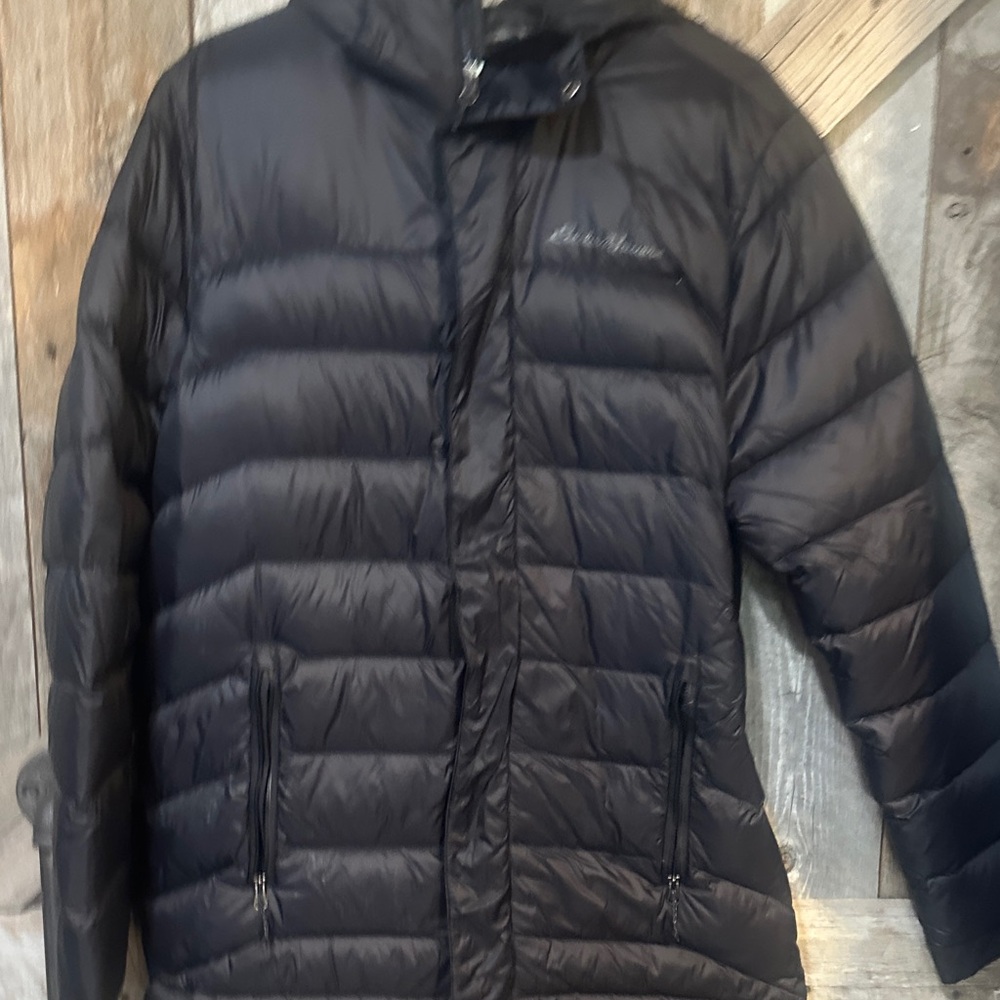 Eddie Bauer Black Quilted Down Puffer Jacket